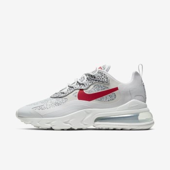 Nike Air Max 270 React - Férfi Utcai Cipő - Szürke/MélySzürke/Platina/Piros